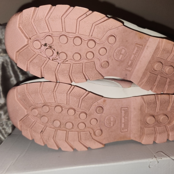 8M VNTG  Timberland Boots Pink White,Y2K, Designer,Leather,Princess,Outdoor - Picture 8 of 9